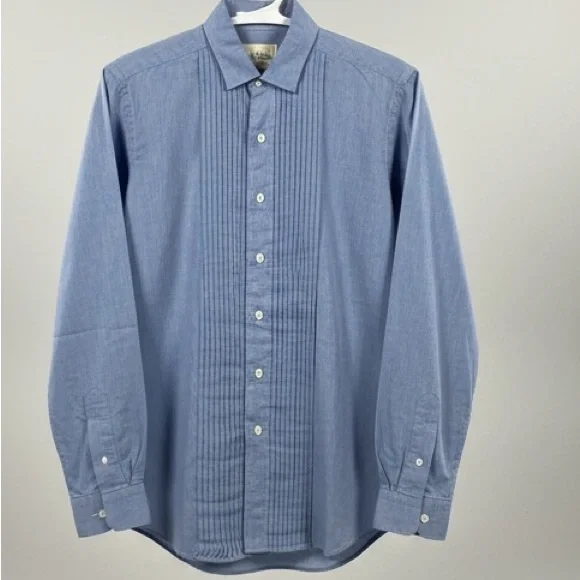 Paul Stuart New York Woman’s Cotton Pleated Bib Front Tuxedo Shirt Size 8 EUC - Picture 5 of 13